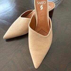 SARTO by Franco Sarto Visa Slip on Mules Beige/Tan Leather - SZ 8.5 NEW No Box